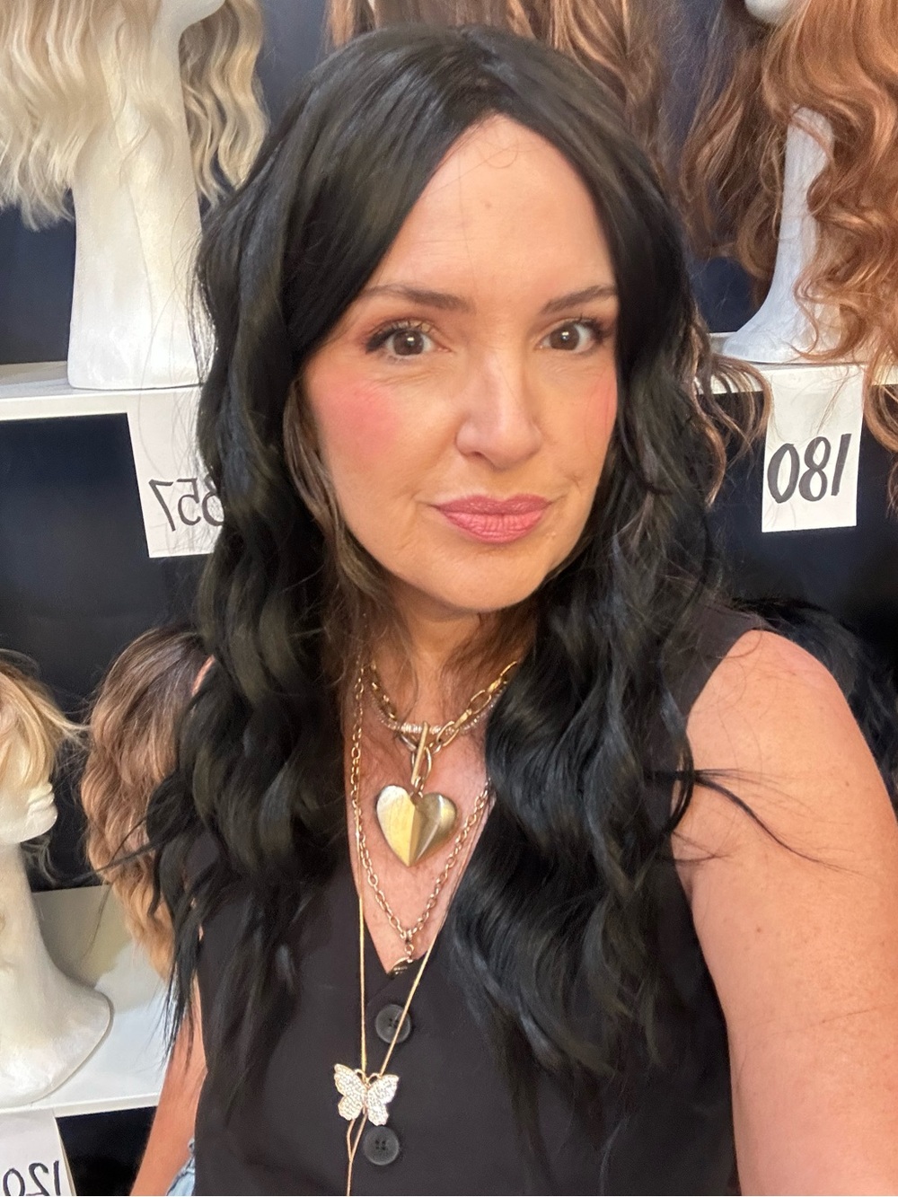 040 Wavy Black, Synthetic Wig Clip-InTopper